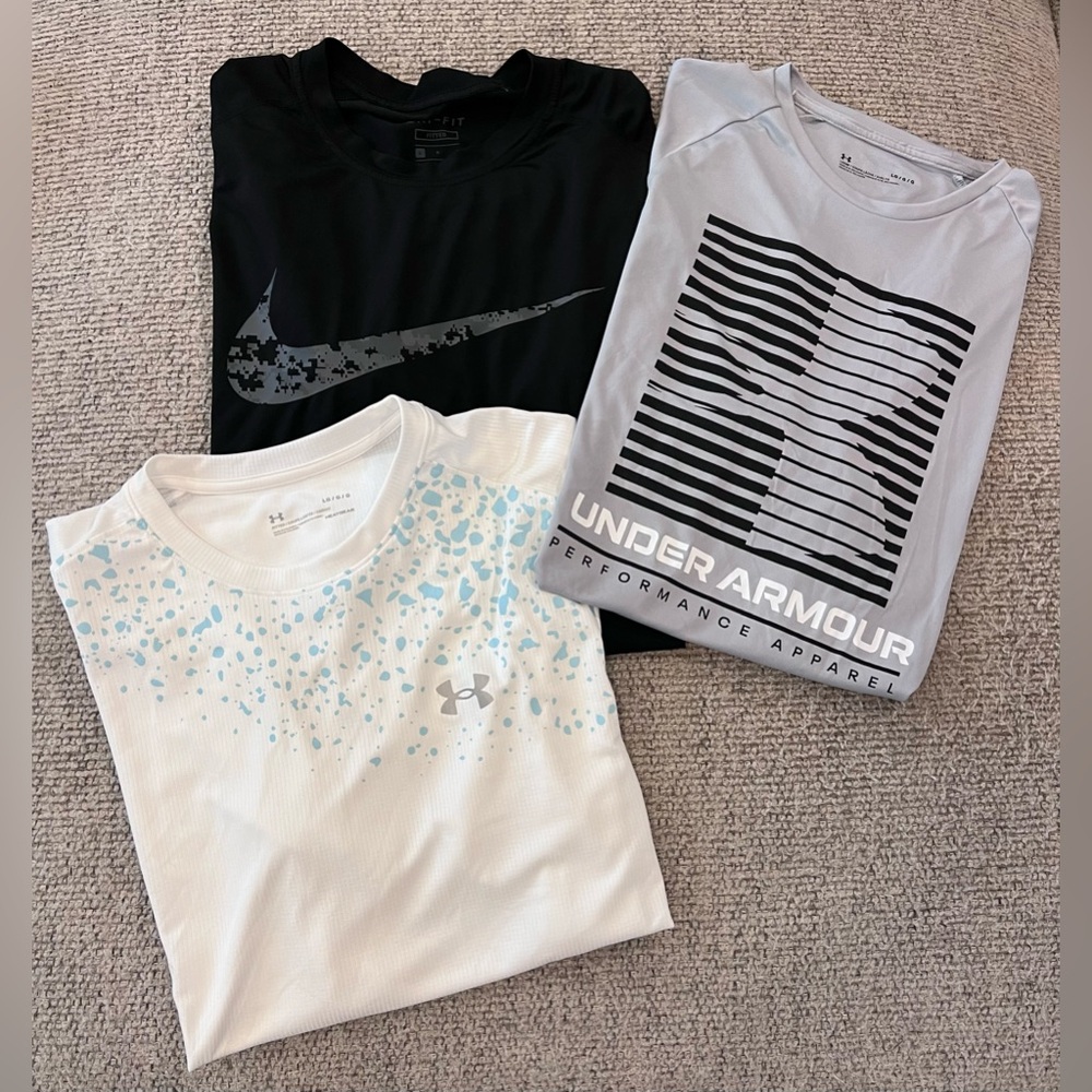 Bundled Under Armour and Nike Men’s Workout Shirts